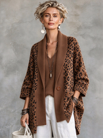 Cardigan patchwork in maglia leopardata Boho Bold