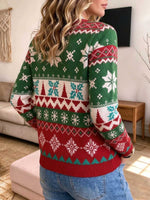 Women's Fair Isle Kristnaska Cardigan V-Kolo Buton Down Feria Trikita Svetero