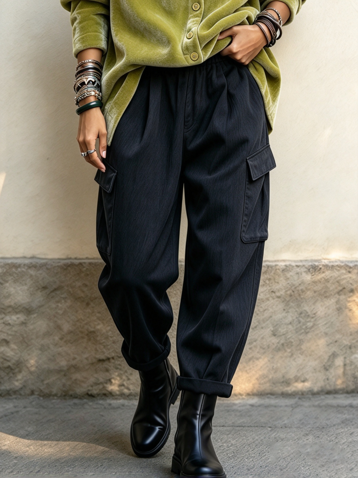 Pantalones cargo utilitarios informales y elegantes
