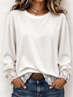 Virina Casual Crewneck Longa Manika Sweatshirt Kun Punto Trim