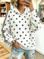 Lässiger, übergroßer Kapuzenpullover mit Punkten