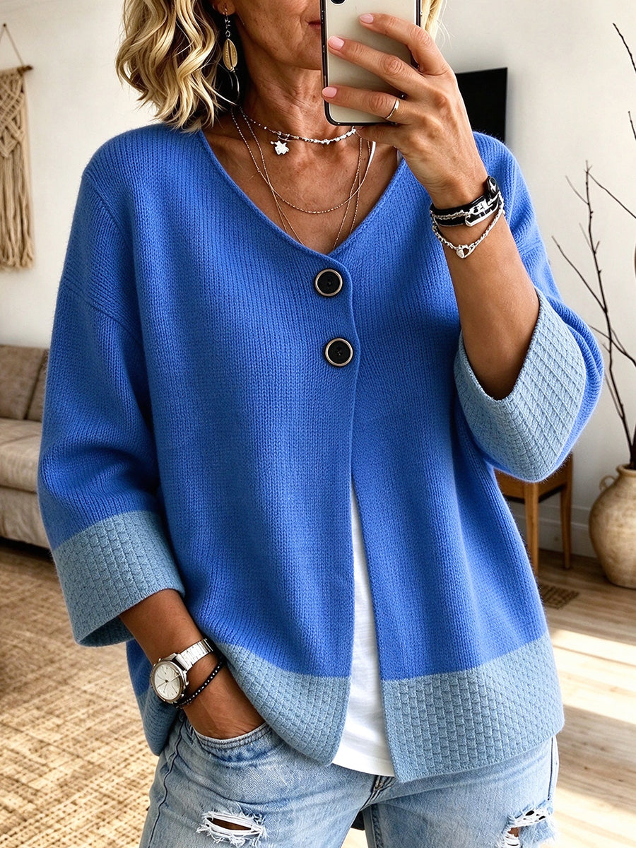 Cardigan in maglia a blocchi di colore