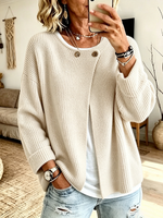 Cozy Ribbed Asymmetrical Knit Cardigan
