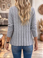 Maglione cardigan abbottonato classico lavorato a trecce da donna