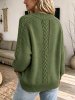 Zopfstrickpullover aus Wollmischung im Vintage-Stil