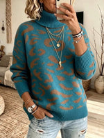 Offen gestrickter Langarmpullover mit V-Ausschnitt und federartiger Textur