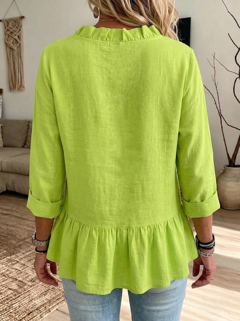 Women's Long-sleeve Ruffled Blouse