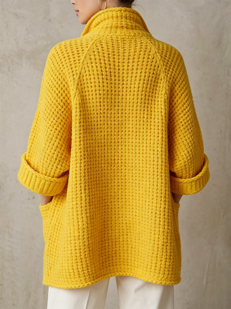 Cozy Textured Knit Open-Front Cardigan
