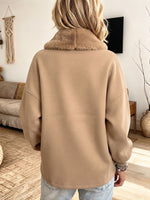Gemütliche, stilvolle Fleecejacke in Khaki mit Reißverschluss