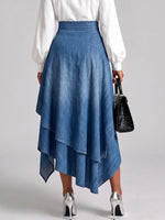 Women's High-waisted Casual Loose Irregular A-line Denim Skirt