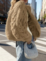 Cozy Cream Chunky Cable Knit Cardigan
