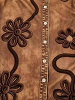 Vintage-Jeanshemd mit Blumenstickerei