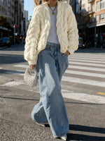 Cozy Cream Chunky Cable Knit Cardigan