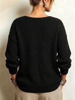 Ribbed Knit Top With A V-neck, Cut-out Shoulders, And A Faux-layered Design