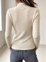 Chic Asymmetric Multi-Button Knit Top