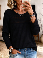 Chic Casual Hollow-out Knit Pullover Sweater Top