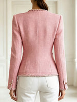 Tweed Jacket With Exquisite Pink Trim