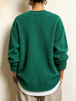 Cozy Sherpa Fleeced Asymmetric Hem Sweatshirt