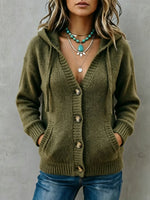 Cozy And Casual Hooded Knit Cardigan